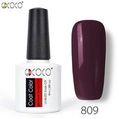 Гель-лак GDCOCO № 809 (фіолетово-сливовий), 8 мл.