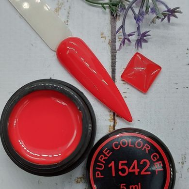 Цветная гель краска MagicNail Pure Color Gel 5 ml. № 1542 (темно-красная)