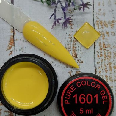 Цветная гель краска MagicNail Pure Color Gel 5 ml. № 1601 (теплая желтая)
