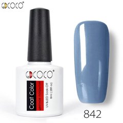 Гель-лак GDCOCO № 842 (сине-серый), 8 мл.