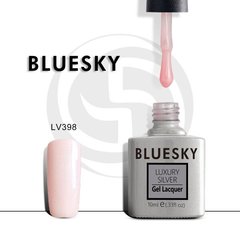 Bluesky, Гель-лак Luxury Silver 10 мл № 398 ніжний бузково-рожевий, з перламутром, прозорий.