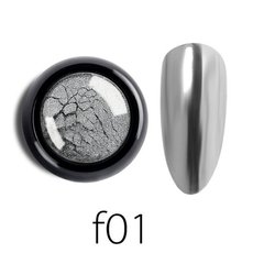 Голографическая втирка-пудра для ногтей с зеркальным эффектом F01, 0.5g